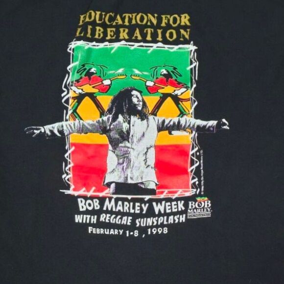 Vintage Bob Marley Single Stitch Education For Liberation Sun Island Shi… - Picture 2 of 7